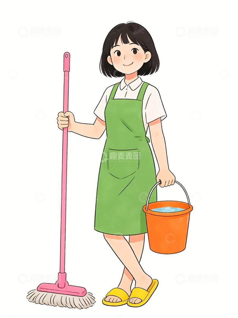 高清大图下载【趣麦麦图】清洁工保洁阿姨