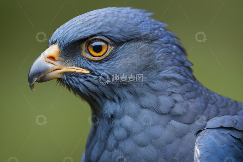 高清大图下载【趣麦麦图】蓝色猛禽鸟特写