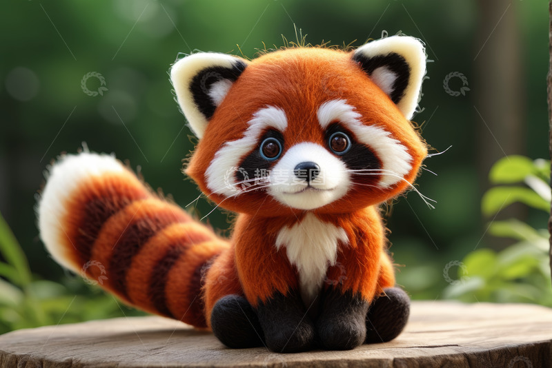 高清大图下载【趣麦麦图】-可爱小熊猫玩偶特写