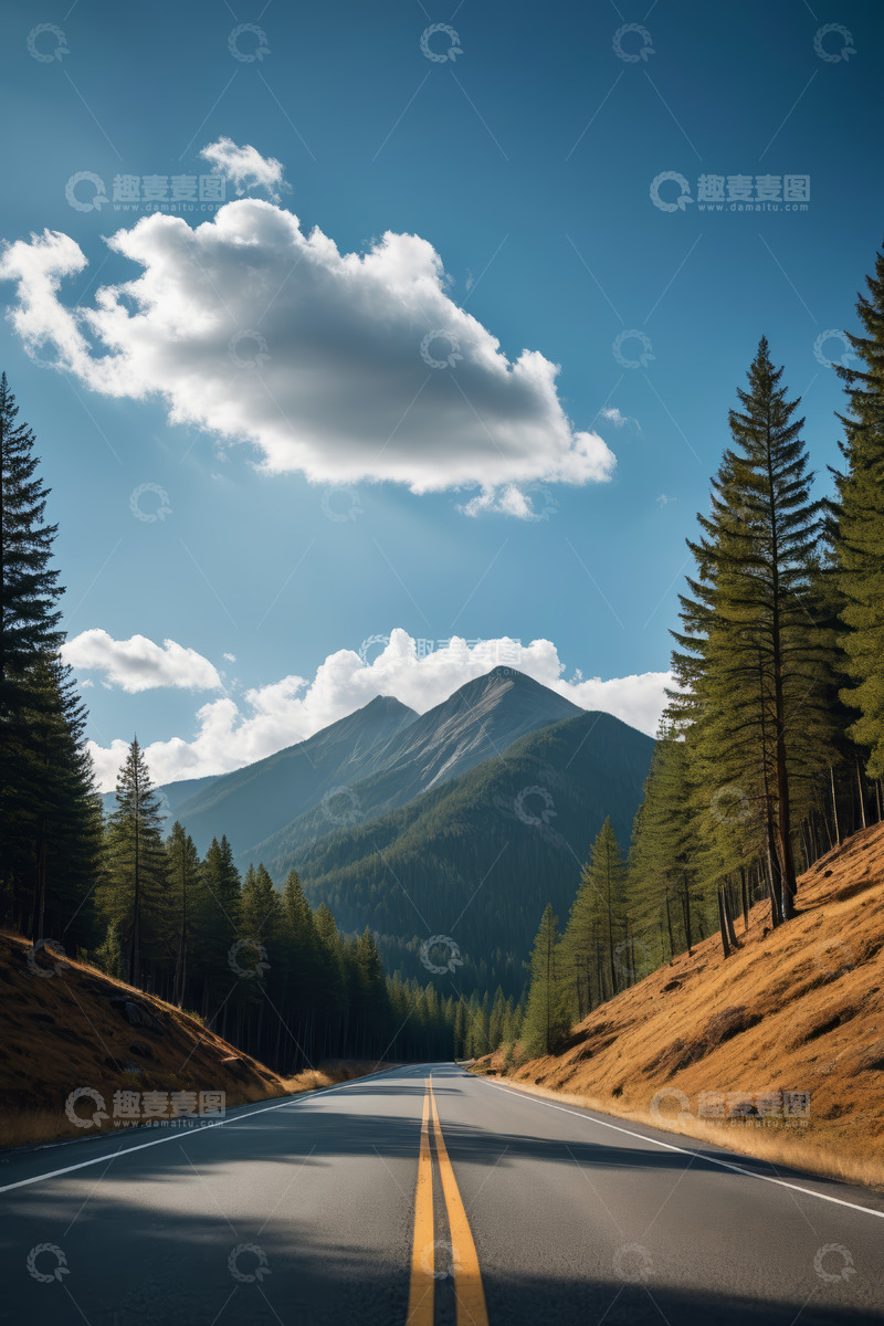 高清大图下载【趣麦麦图】山间公路自然风光