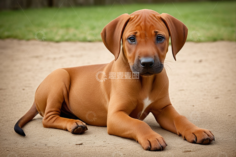 高清大图下载【趣麦麦图】趴在地上的棕色幼犬