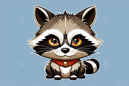 卡通小浣熊插画