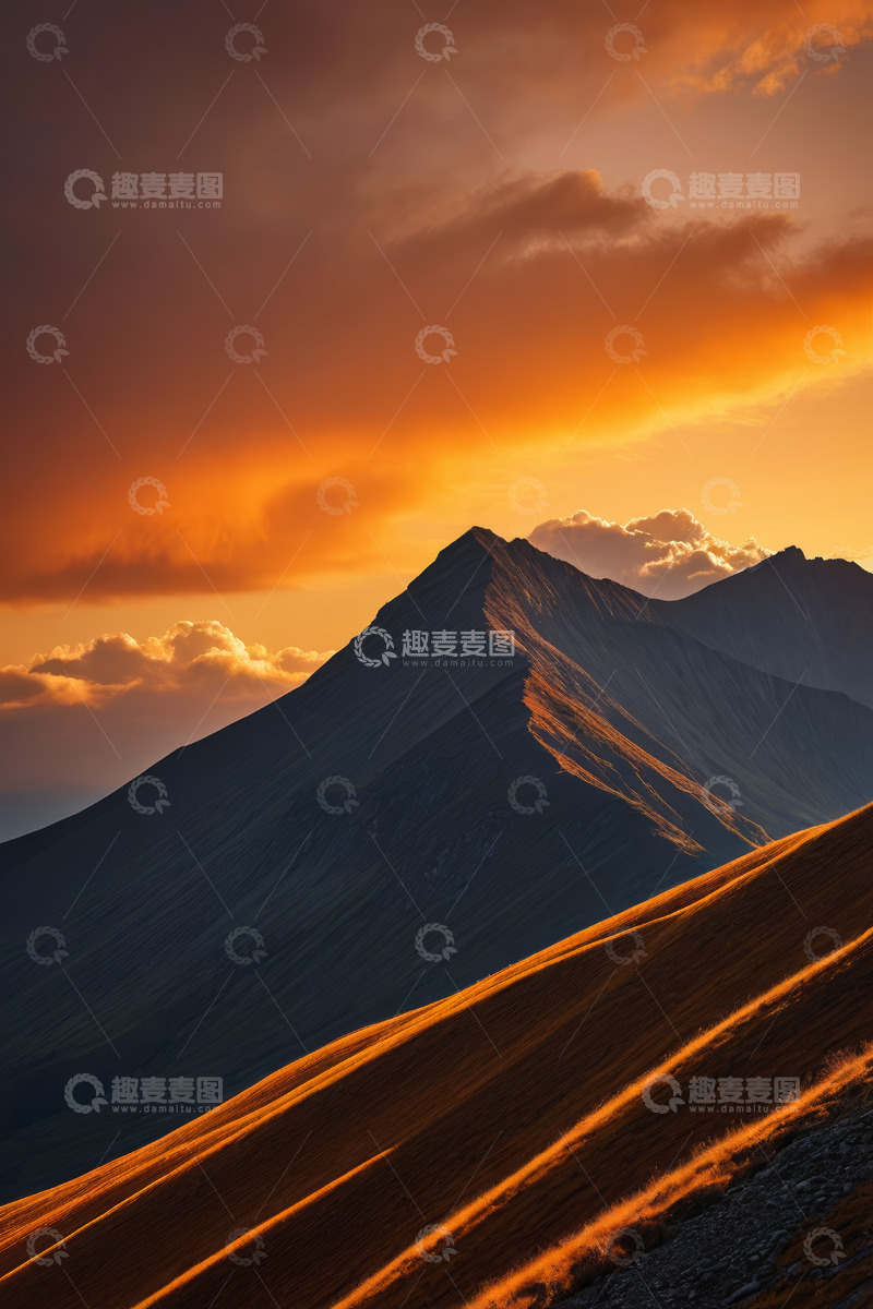 高清大图下载【趣麦麦图】黄昏时分壮丽山景