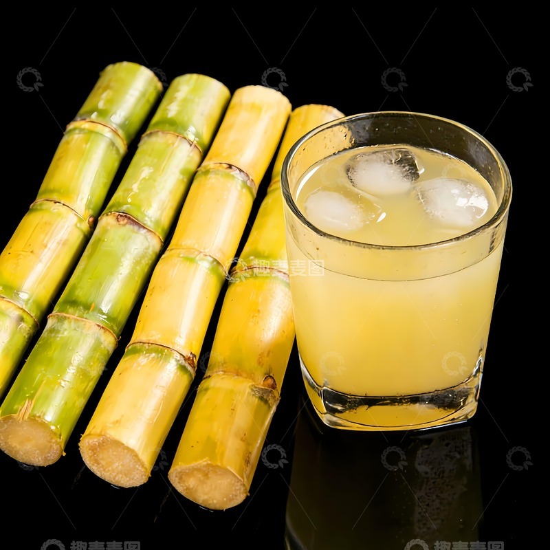 高清大图下载【趣麦麦图】黄皮甘蔗与一杯甘蔗汁