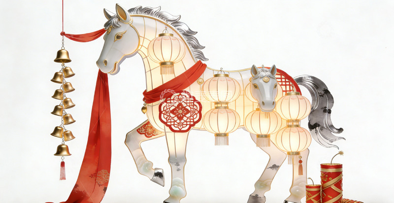 高清大图下载【趣麦麦图】中国风马形灯笼装饰设计
