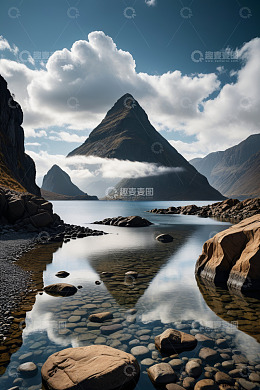 山间湖泊自然风光景象
