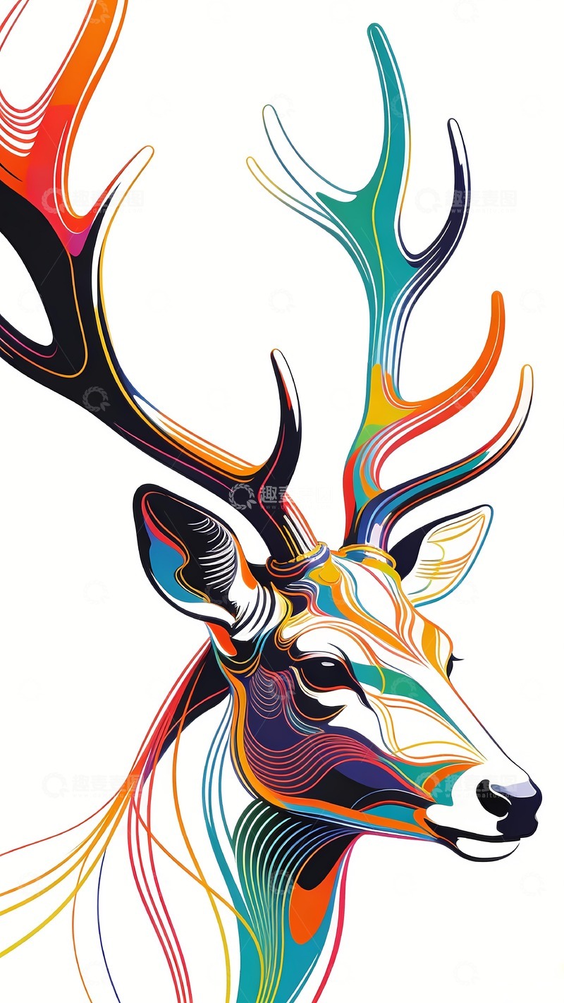 高清大图下载【趣麦麦图】一只梅花鹿鹿头