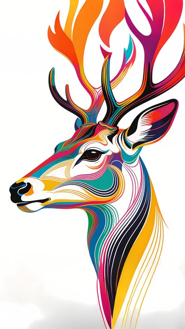 一只鹿头插画