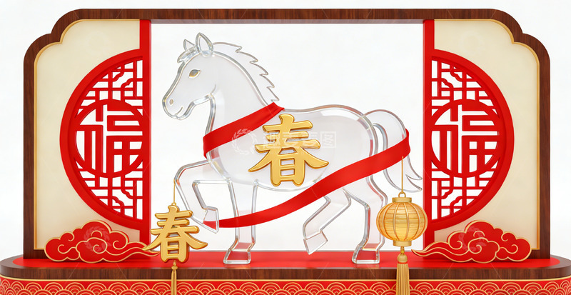 高清大图下载【趣麦麦图】马年新春装饰图案设计素材