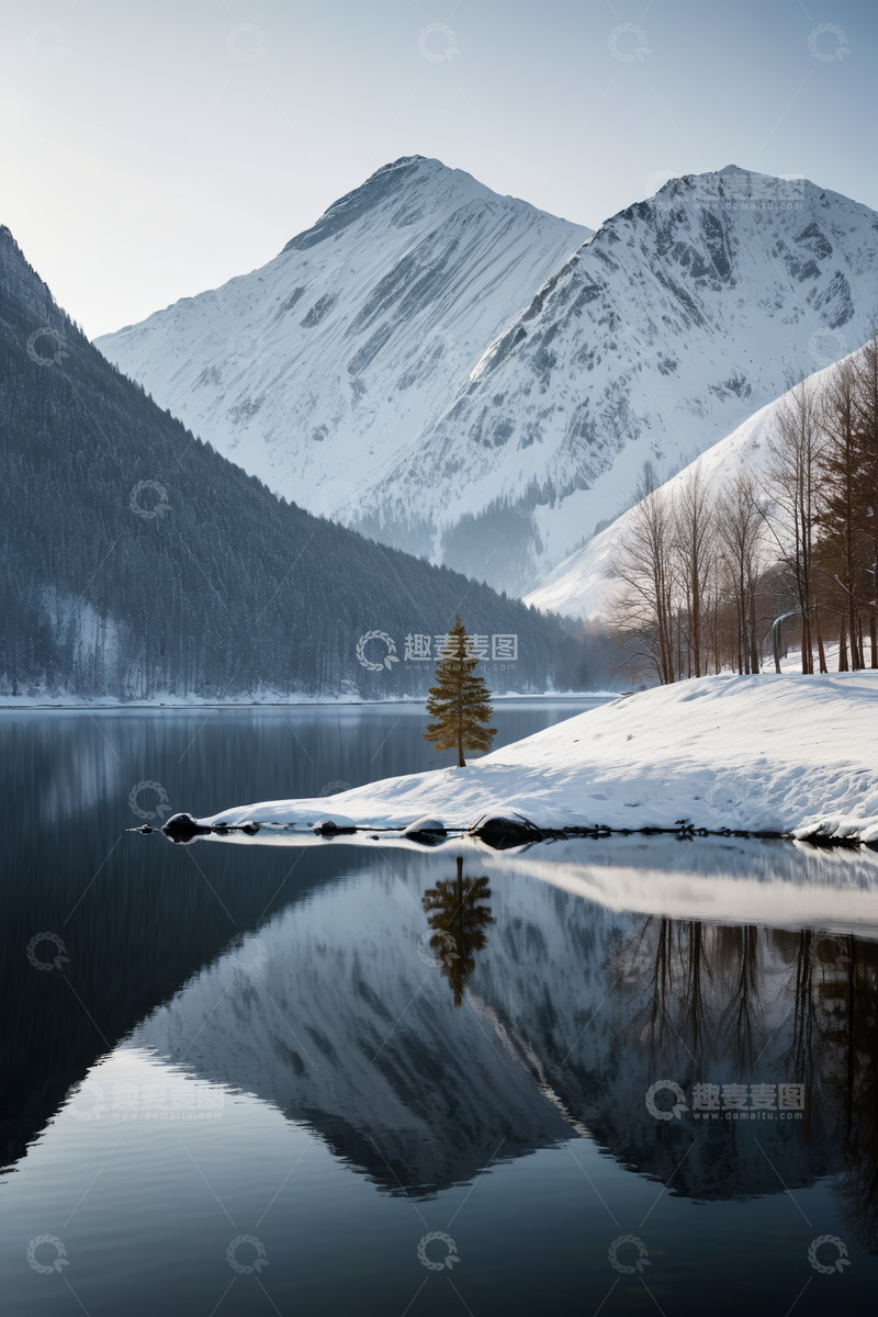 高清大图下载【趣麦麦图】雪山湖泊森林自然风光