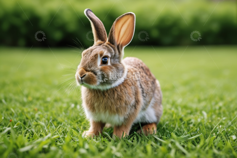 高清大图下载【趣麦麦图】草地上的可爱兔子