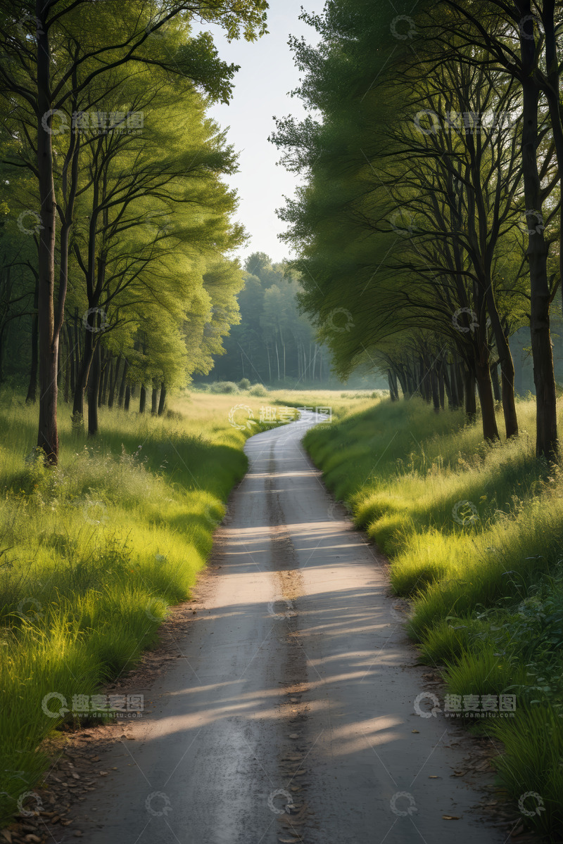 高清大图下载【趣麦麦图】林间道路自然风光