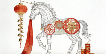 新春佳节马模型装饰设计素材