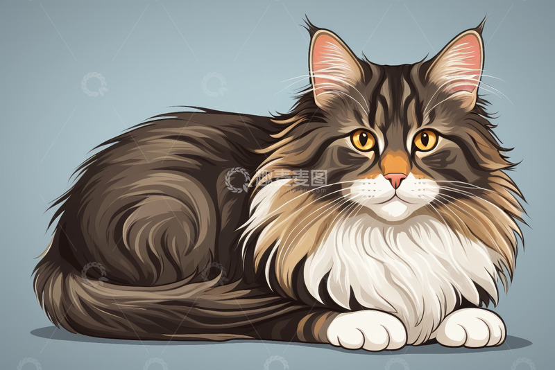 高清大图下载【趣麦麦图】长毛猫静态形象