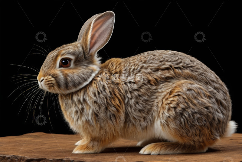 高清大图下载【趣麦麦图】棕色兔子静态特写