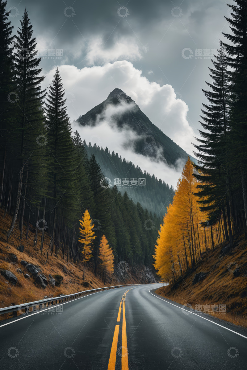 高清大图下载【趣麦麦图】山间公路自然风光