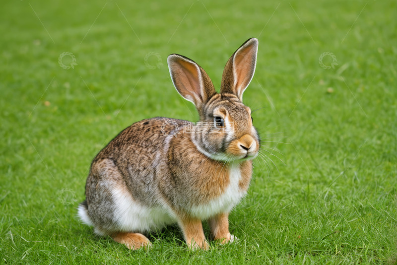 高清大图下载【趣麦麦图】草地上的兔子特写