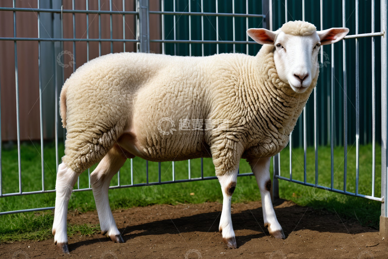 高清大图下载【趣麦麦图】围栏内站立的绵羊
