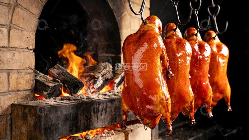 高清大图下载【趣麦麦图】一排北京烤鸭