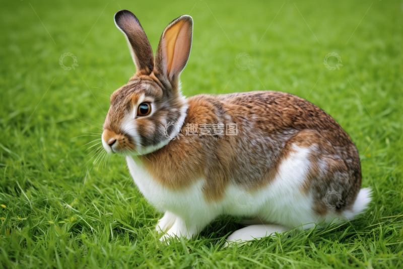 高清大图下载【趣麦麦图】草地上的兔子特写