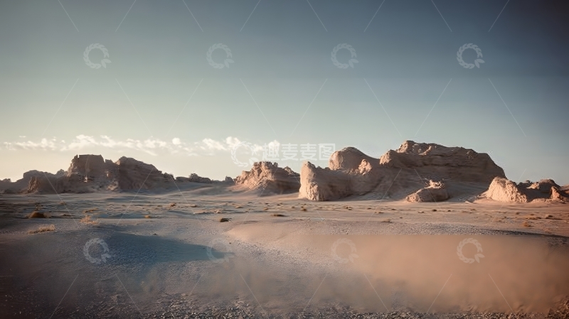 高清大图下载【趣麦麦图】荒漠戈壁日落风光摄影