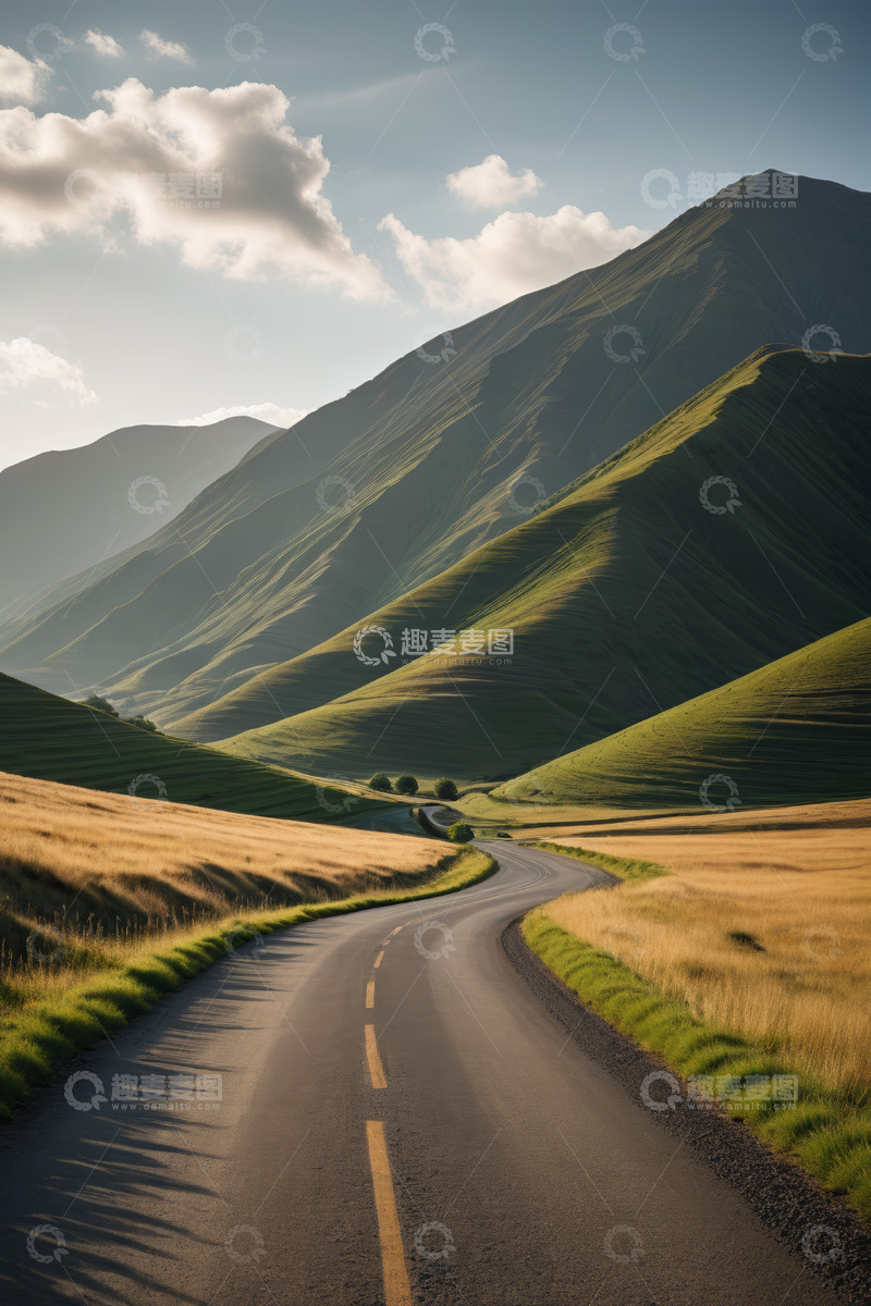 高清大图下载【趣麦麦图】山间蜿蜒道路自然风光