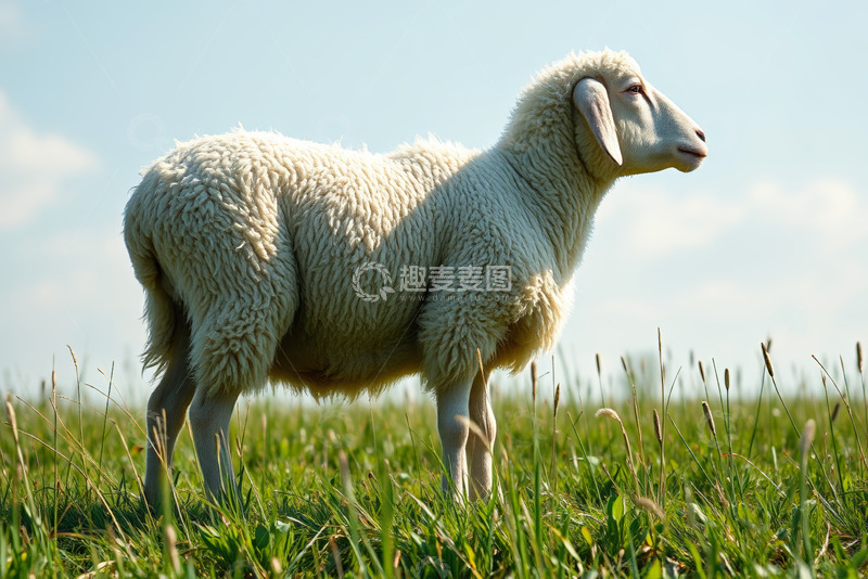 高清大图下载【趣麦麦图】草原上站立的绵羊