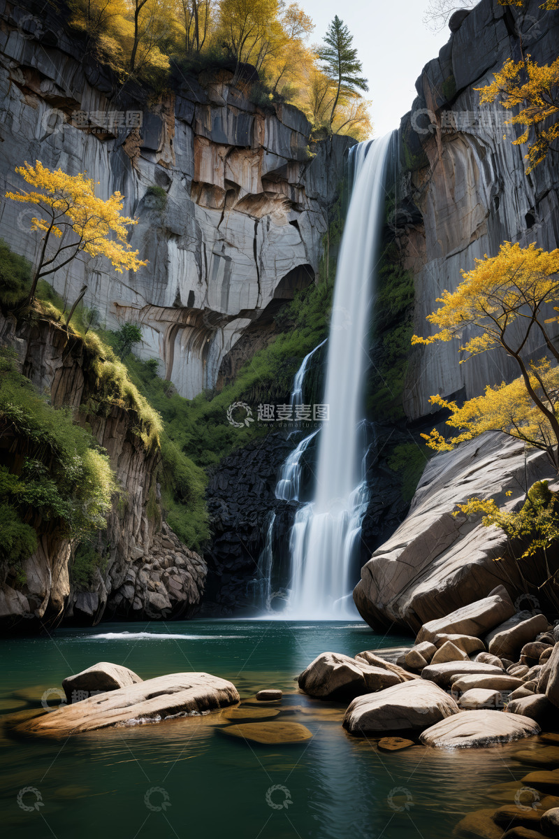 高清大图下载【趣麦麦图】山间瀑布自然景观