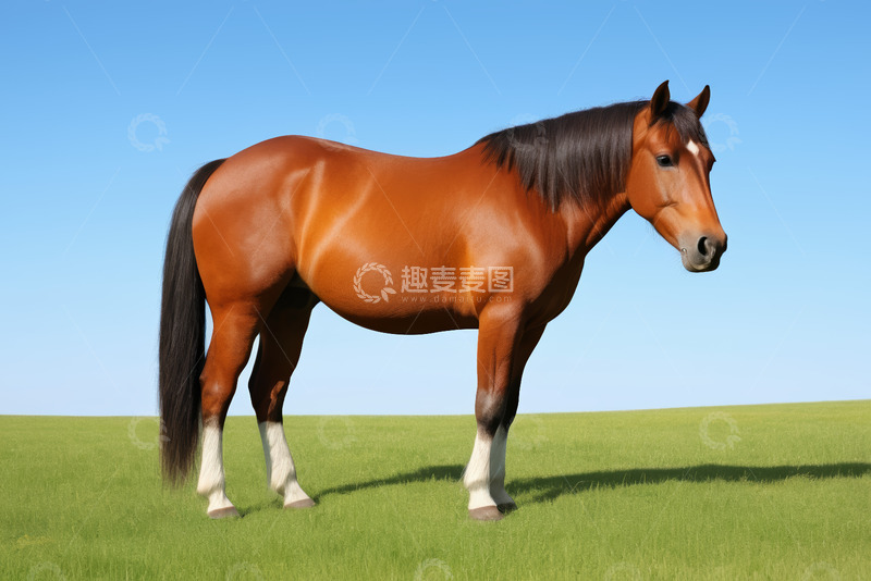 高清大图下载【趣麦麦图】草原上站立的骏马