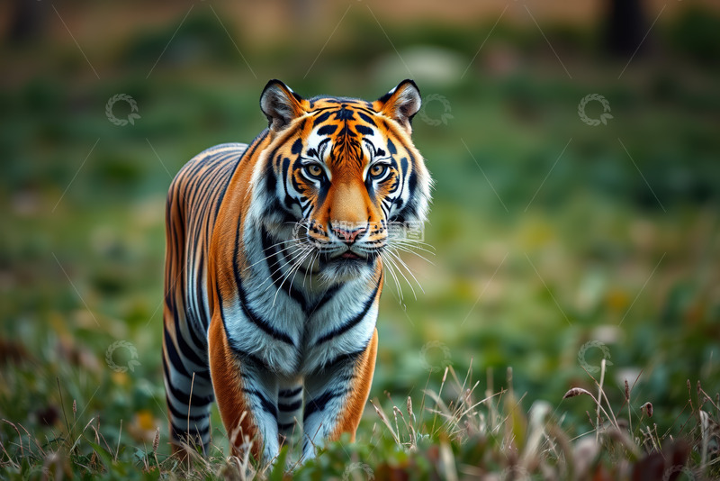 高清大图下载【趣麦麦图】草原上行走的老虎