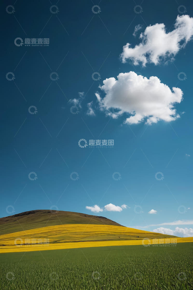 高清大图下载【趣麦麦图】田野上空蓝天白云风景