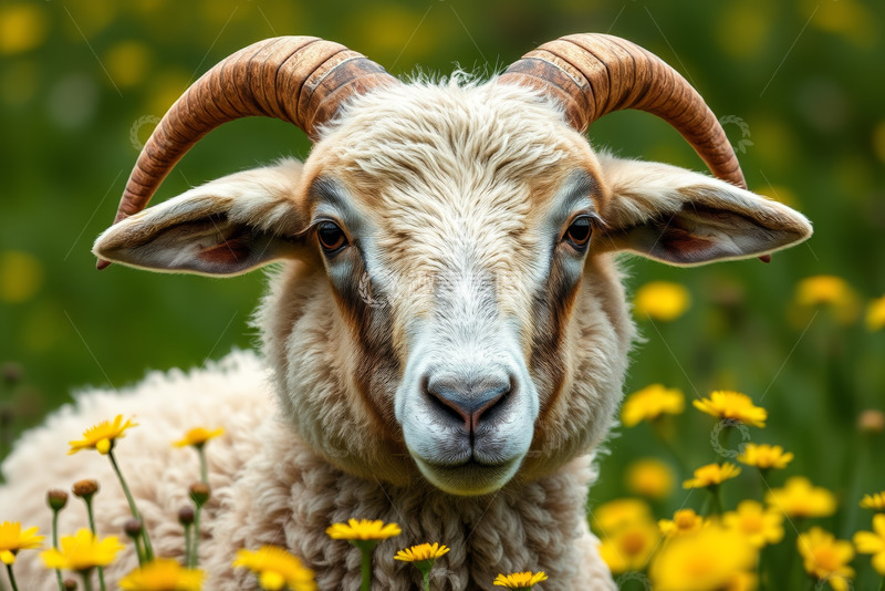 高清大图下载【趣麦麦图】草地上的羊特写
