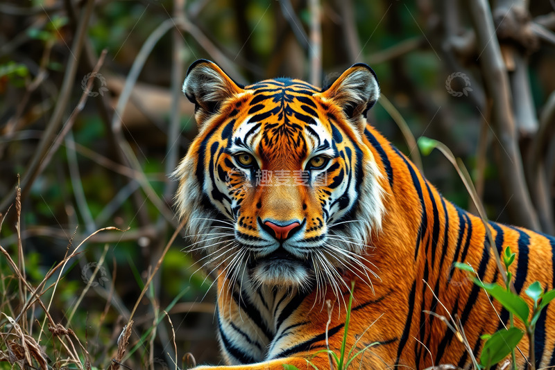 高清大图下载【趣麦麦图】特写老虎自然栖息画面