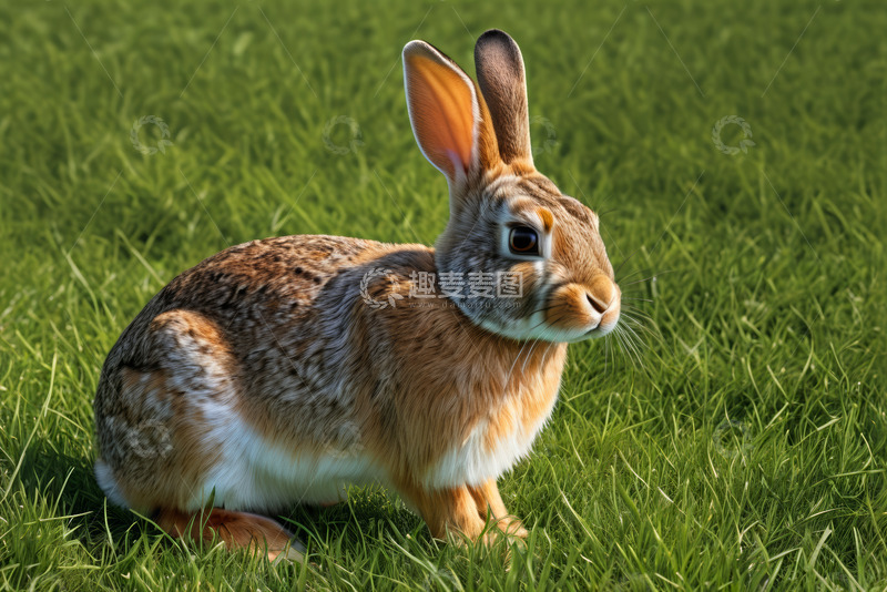 高清大图下载【趣麦麦图】草地上的兔子特写