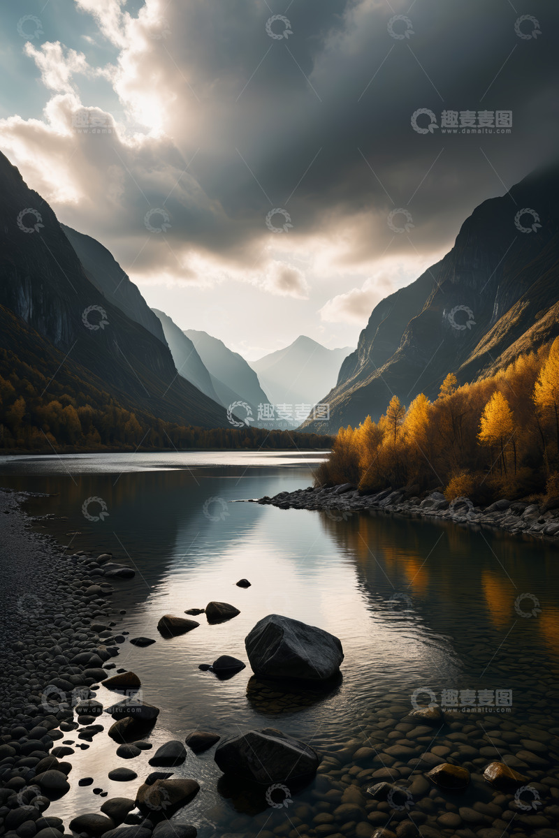 高清大图下载【趣麦麦图】山间湖泊自然风光