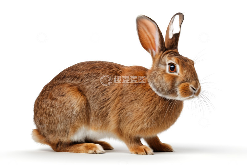 高清大图下载【趣麦麦图】站立的棕色兔子特写