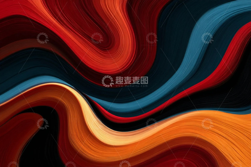 高清大图下载【趣麦麦图】红橙蓝流体渐变纹理