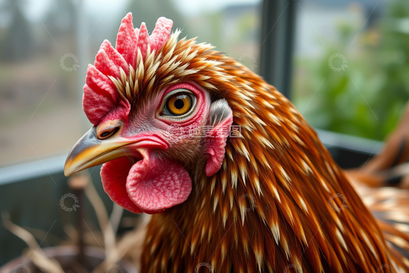 高清大图下载【趣麦麦图】公鸡头部特写