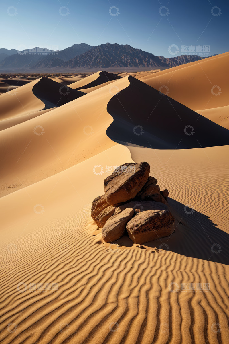 高清大图下载【趣麦麦图】沙漠沙丘与岩石景观