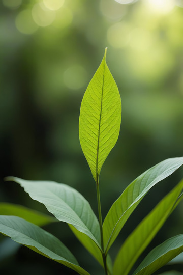 特写绿色植物叶片