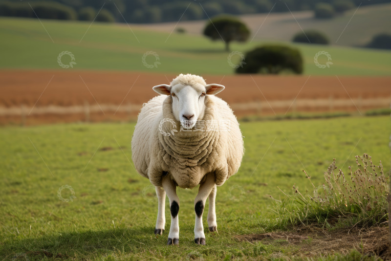 高清大图下载【趣麦麦图】草地上站立的绵羊