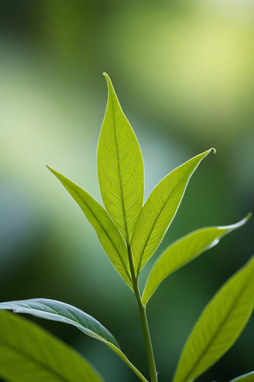 特写绿色植物叶片