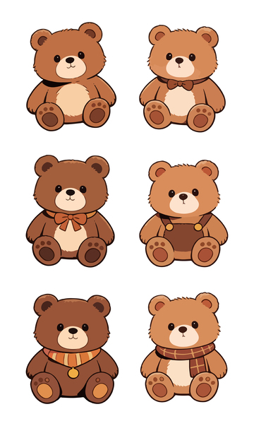 卡通熊熊插画设计素材