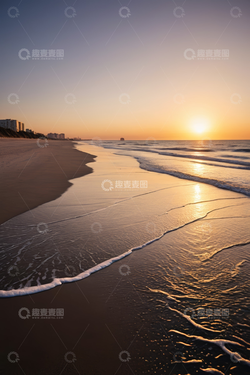 高清大图下载【趣麦麦图】海滩日出景色