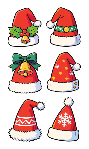 卡通圣诞节圣诞帽矢量设计素材