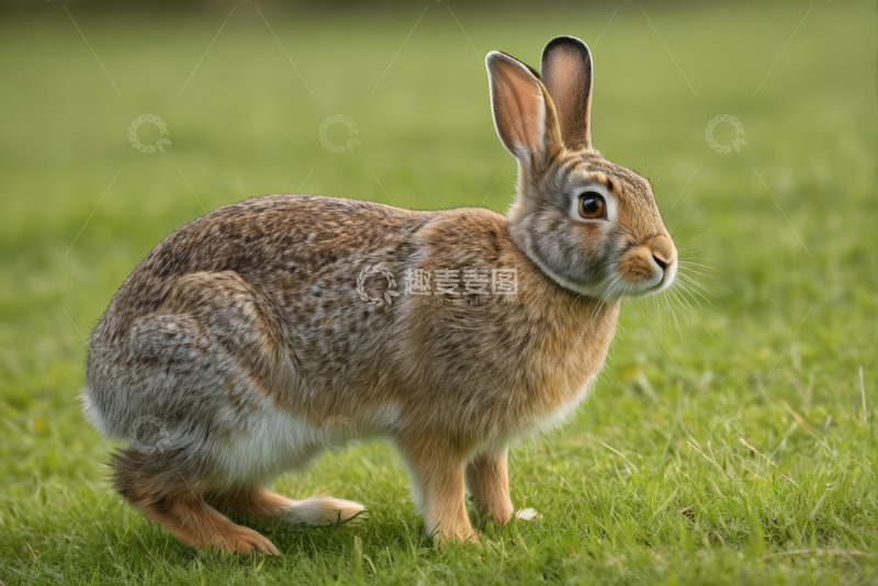 高清大图下载【趣麦麦图】草地上站立的兔子