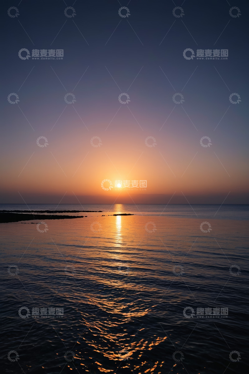 高清大图下载【趣麦麦图】海上日出景观