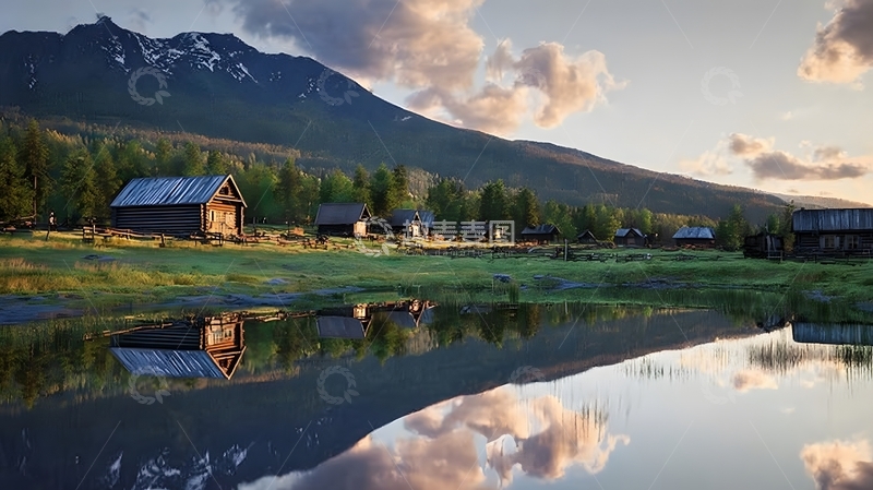 高清大图下载【趣麦麦图】山村晨曦风光摄影