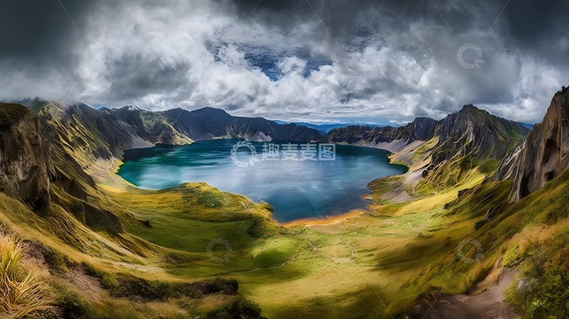 高清大图下载【趣麦麦图】壮丽火山湖风光摄影