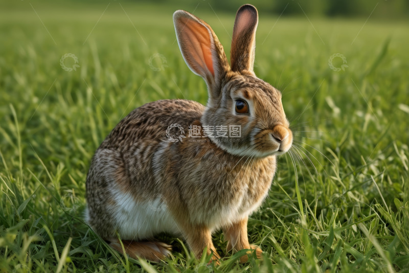 高清大图下载【趣麦麦图】草地上的野兔特写